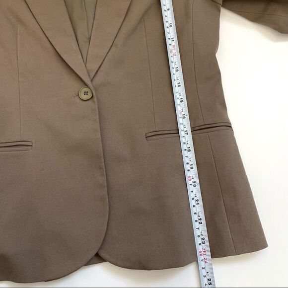 Theory Tan Single Button Cotton Blend Blazer Sz - Picture 8 of 13